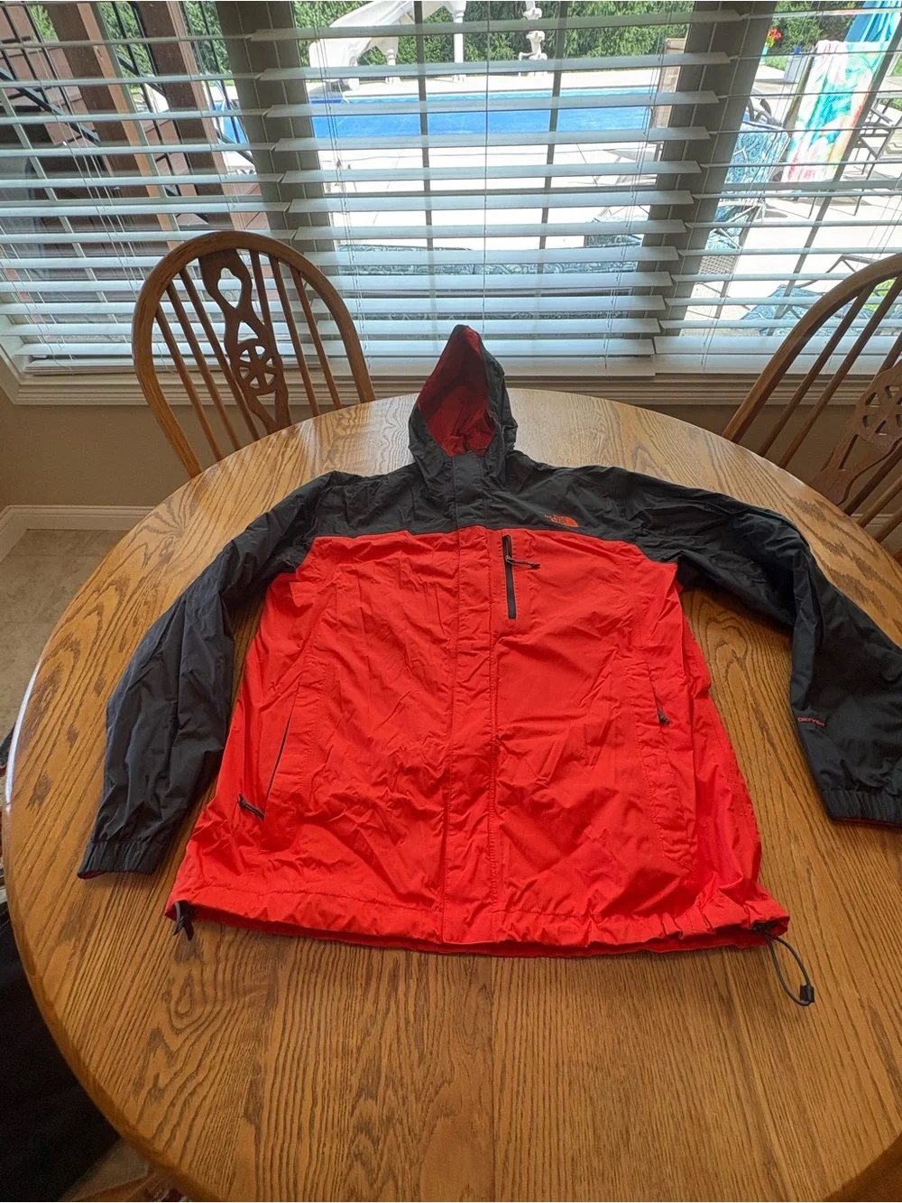 The North Face DryVent Hooded Rain Jacket Men’s L Black Orange Lightweight